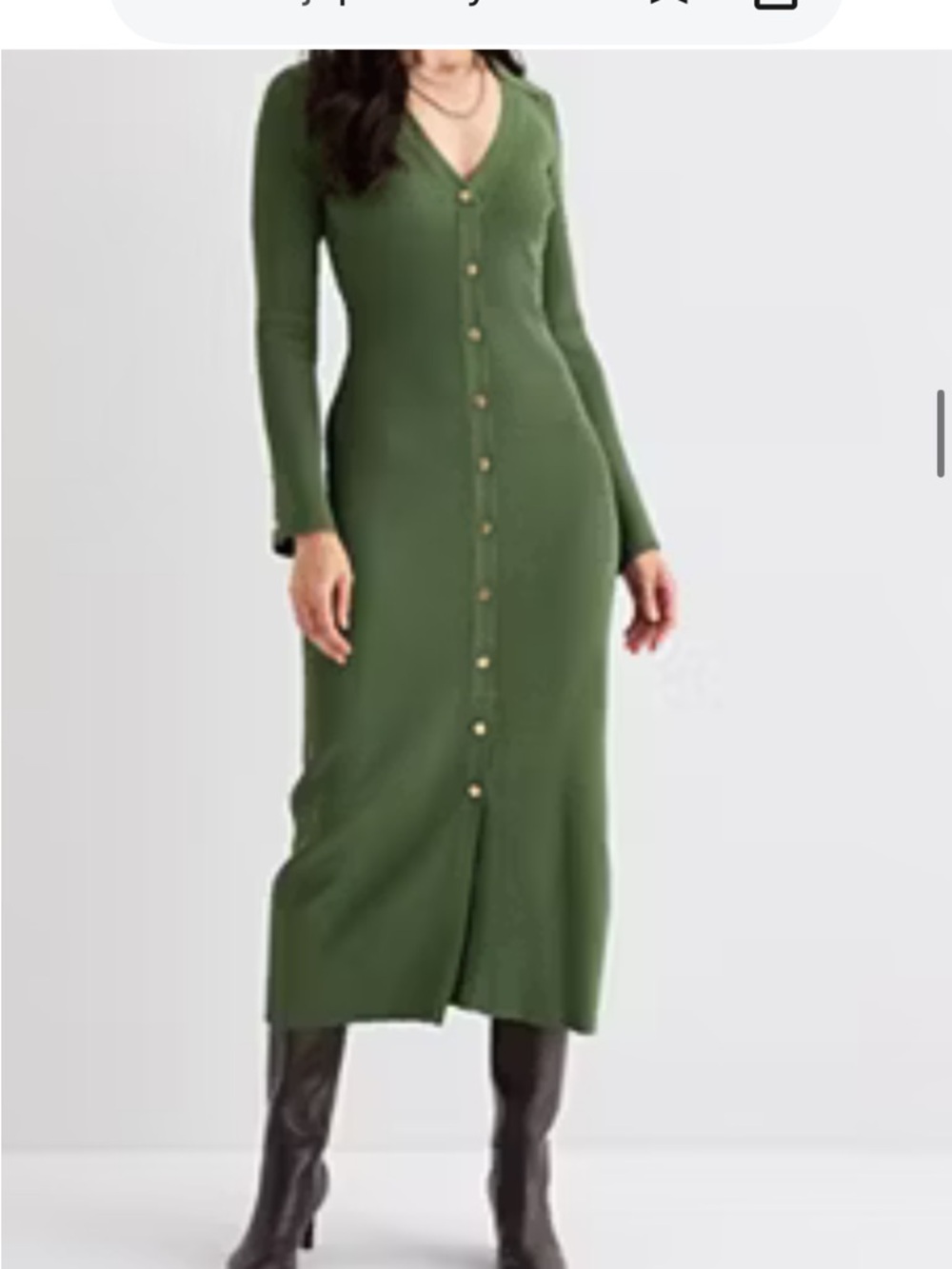 Sweater dress, button up with bell sleeves